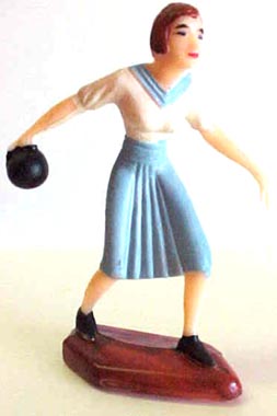 CUTE 1950-60s BOWLING GAL SCORES 300 IN PERSONALITY N/R